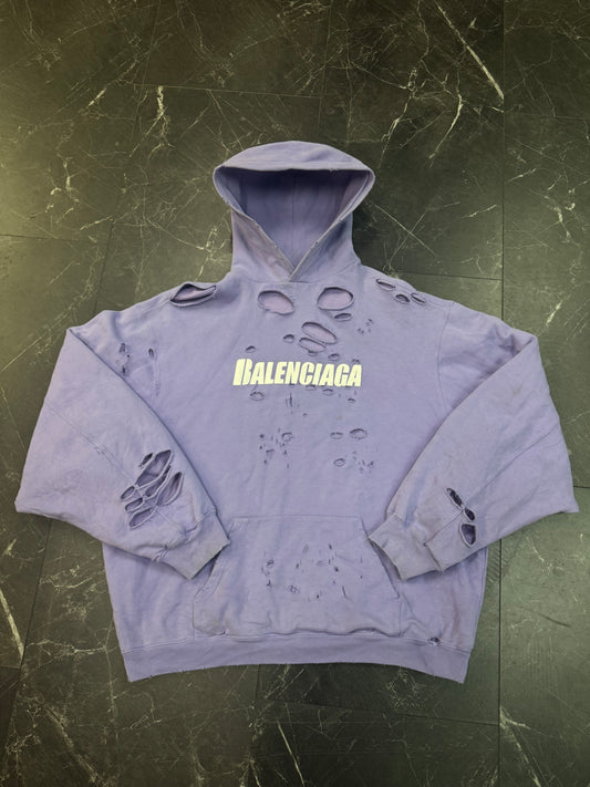 Balenciaga Double Layer Destroyed Hoodie “Purp”