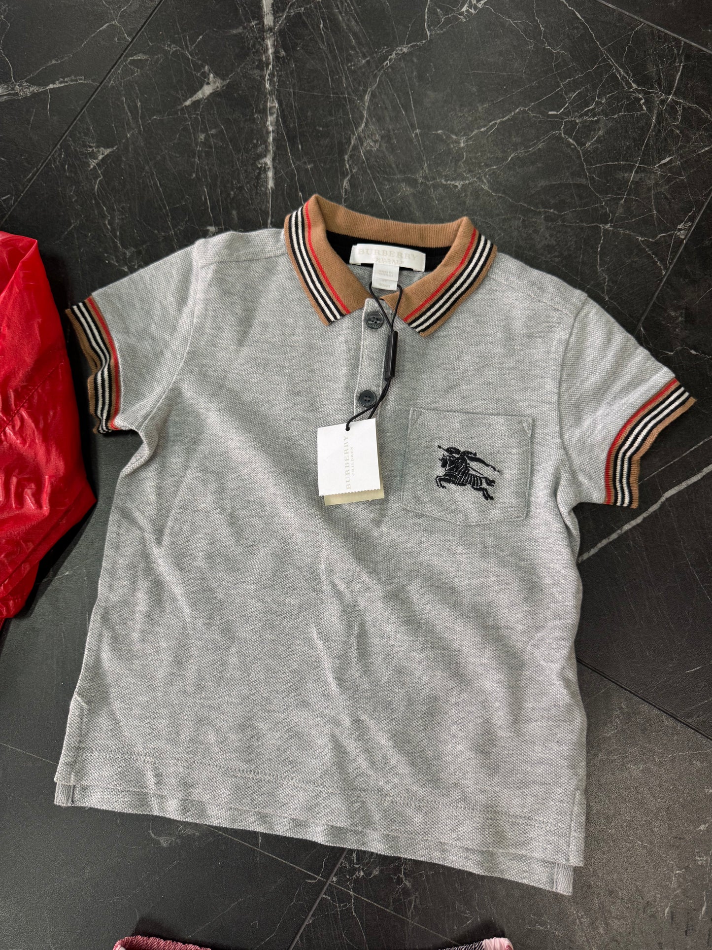 DS Toddler Burberry Grey Polo