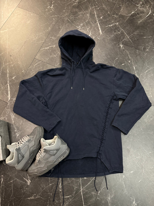 Helmut Lang Navy Laced Hoodie