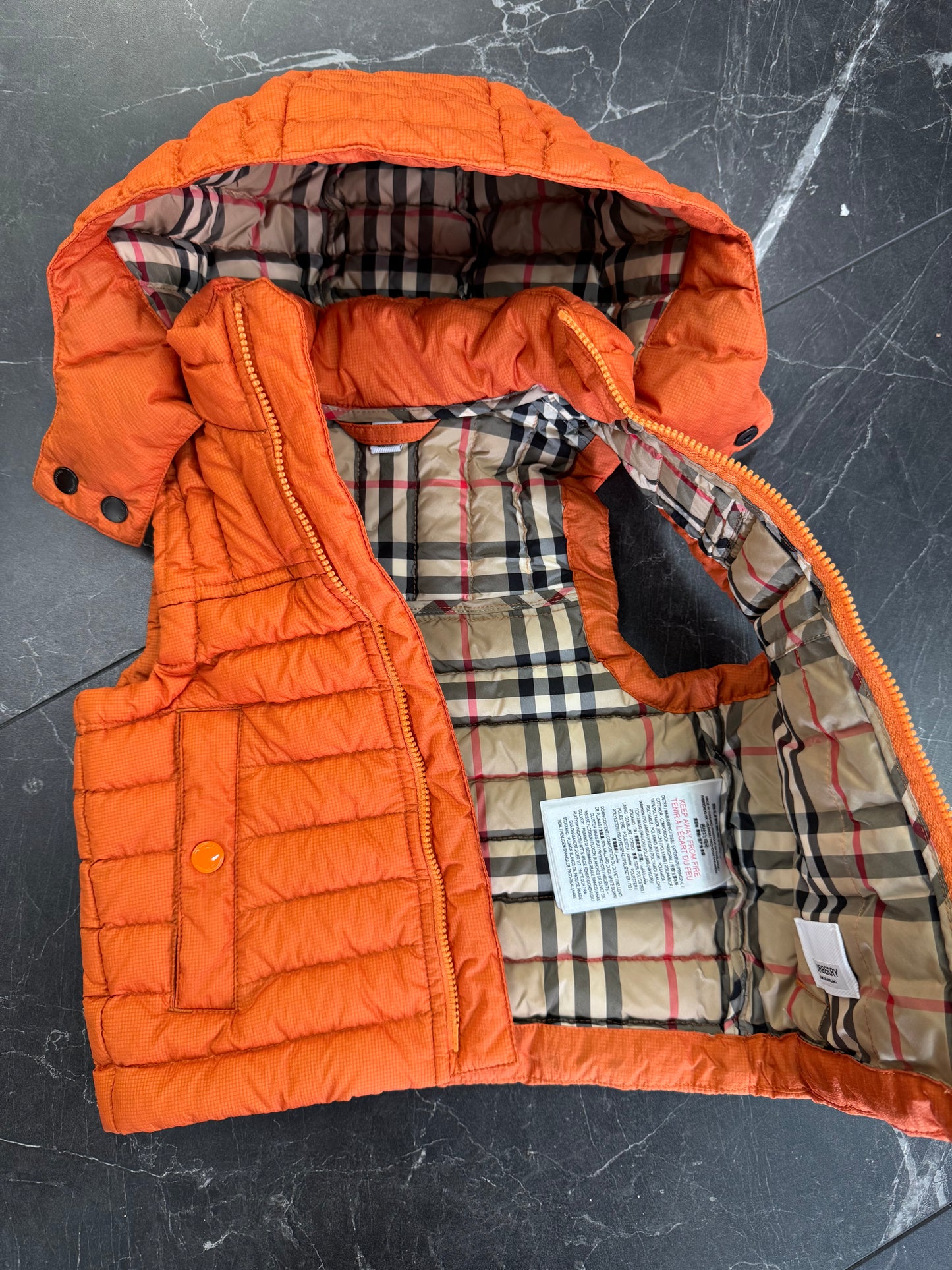 Burberry Kid’s Carey Down Orange Vest