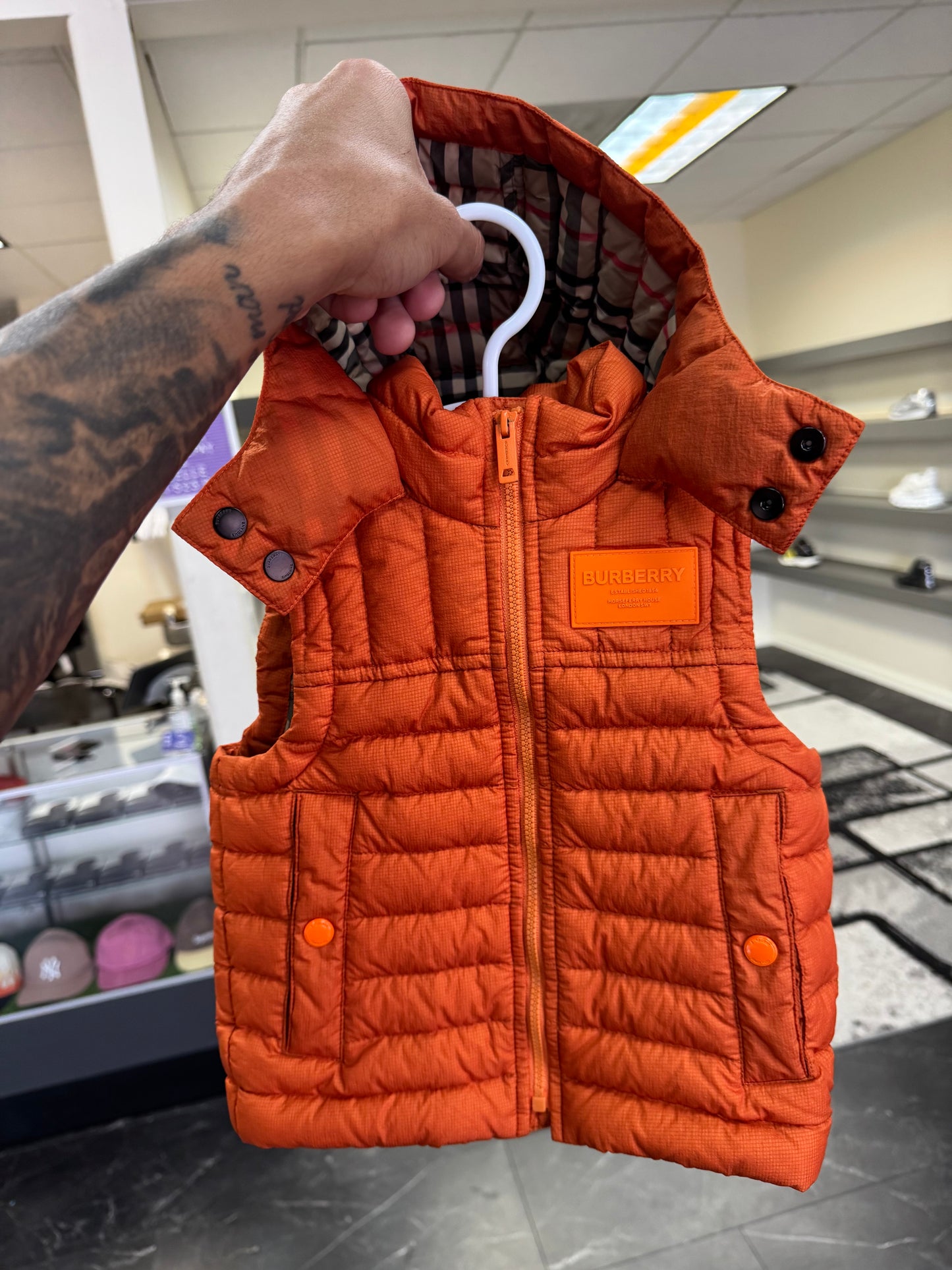 Burberry Kid’s Carey Down Orange Vest