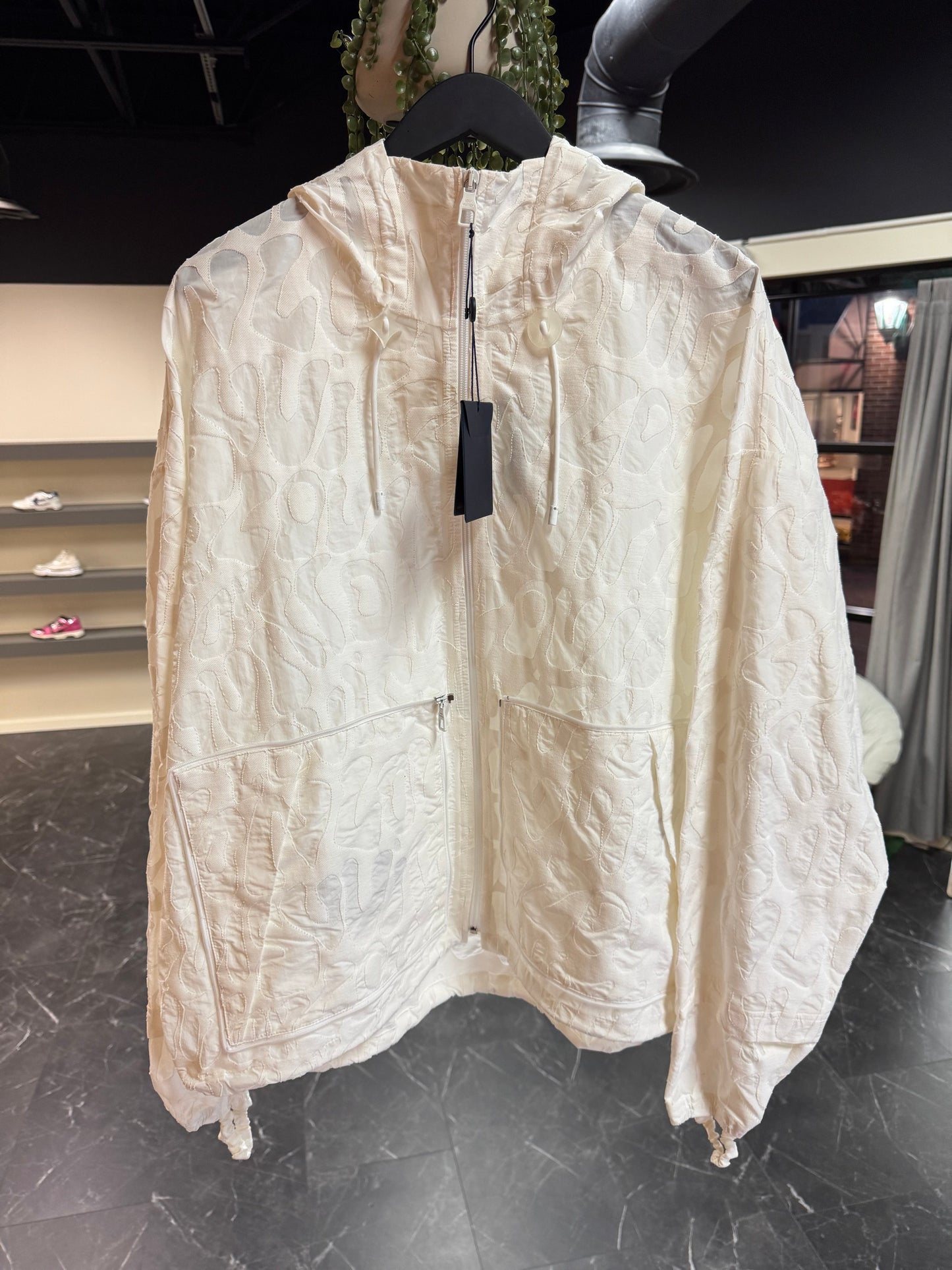 DS LV Transparent Packable White Windbreaker